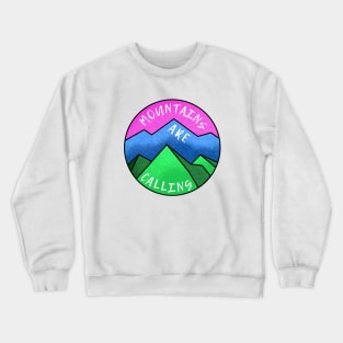 Mountains are Calling (Pink sky) Crewneck Sweatshirt